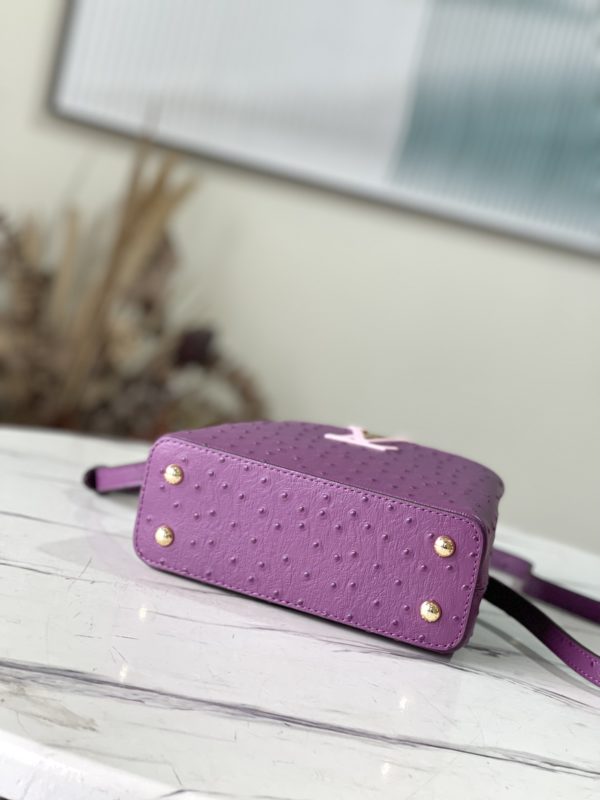 Louis Vuitton Mini Capucines Ostrich Leather Handbag - Purple - Image 2
