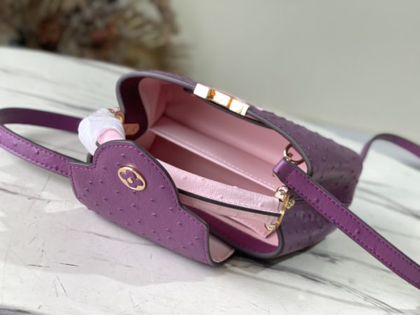 Louis Vuitton Mini Capucines Ostrich Leather Handbag - Purple - Image 4
