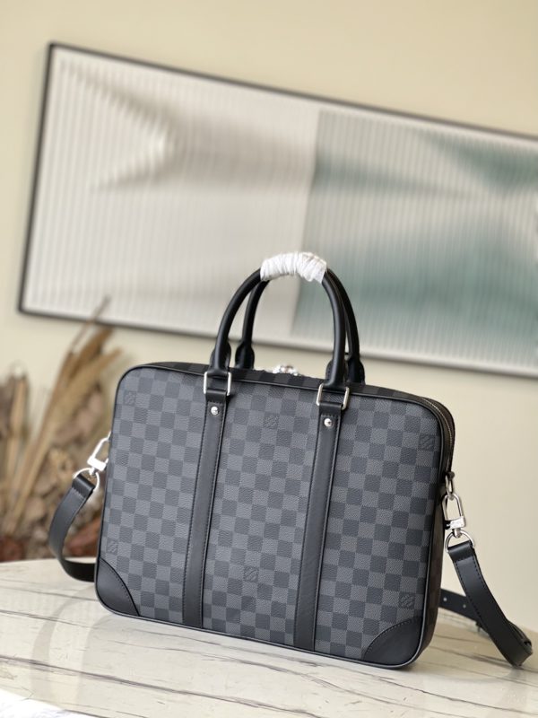 Louis Vuitton Voyage Small Briefcase - Black - Image 9