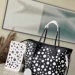 Louis Vuitton White Polka Dot Neverfull Medium Handbag