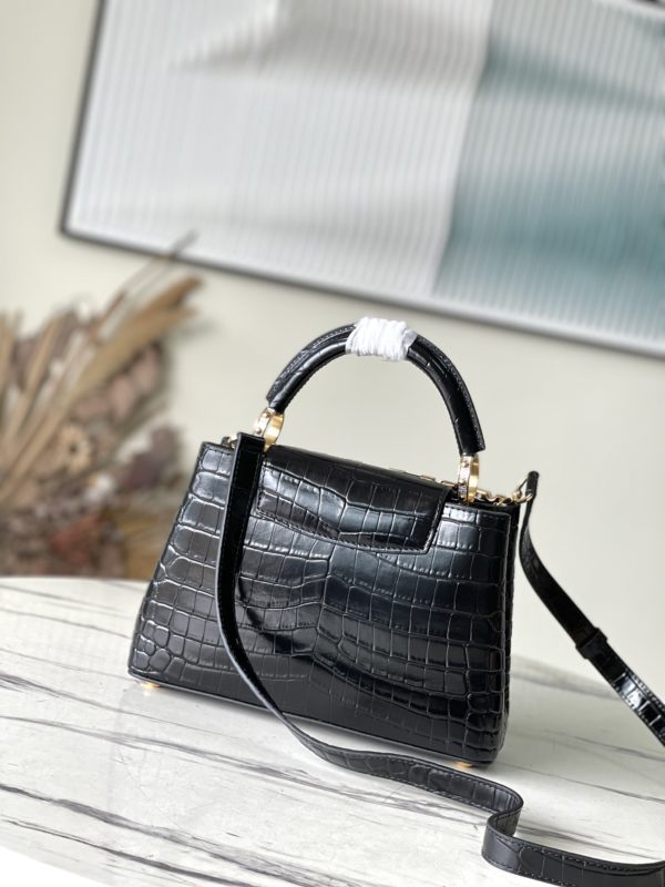 Louis Vuitton Crocodile Pattern Gold Buckle Trumpet Bag - Image 2