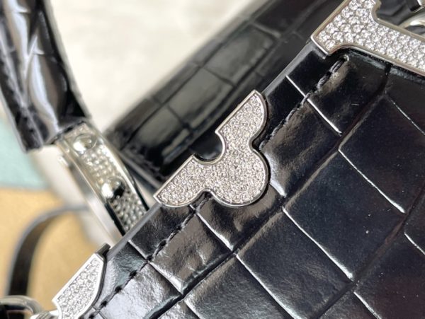 Louis Vuitton Crocodile Pattern Silver Buckle Trumpet Bag - Image 9
