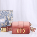 Di0r 30 Montaigne Small Gradient Color Box Bag - Red