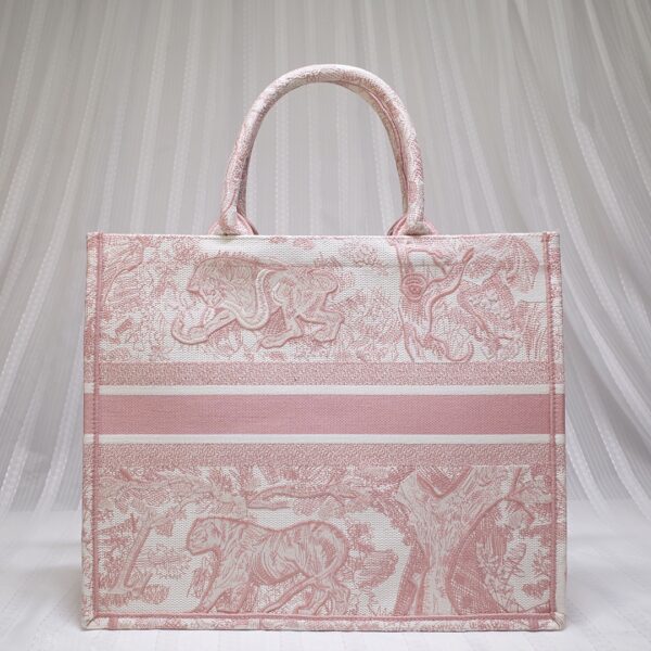 Dior Women Book Tote Cloth Tote Bag - Pink - Image 5