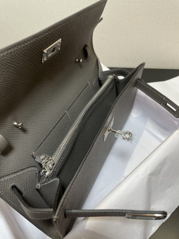 Hermes Kelly Crossbody Bag - Tin Gray - Image 3