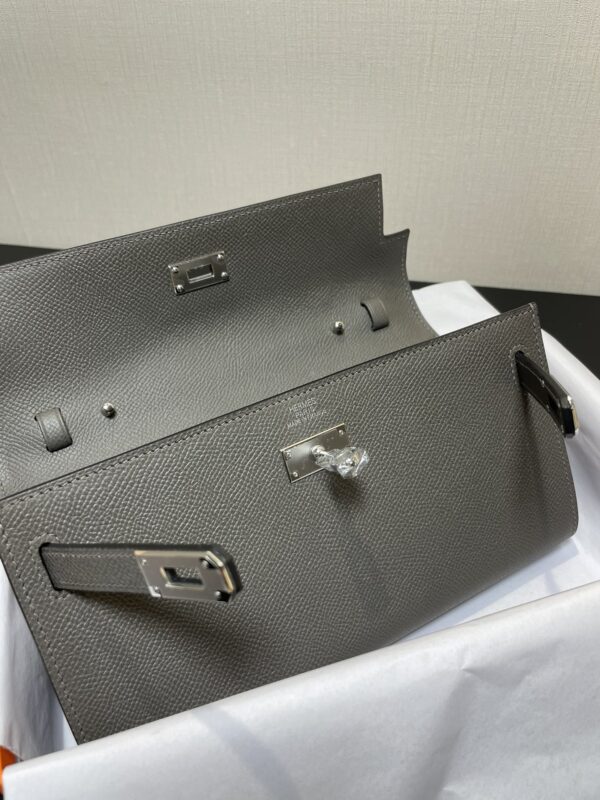 Hermes Kelly Crossbody Bag - Tin Gray - Image 4
