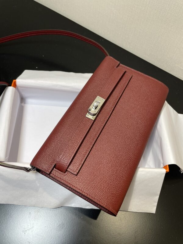 Hermes Kelly Crossbody Bag - Wine Red - Image 2