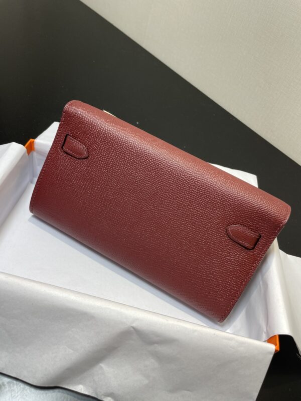 Hermes Kelly Crossbody Bag - Wine Red - Image 5