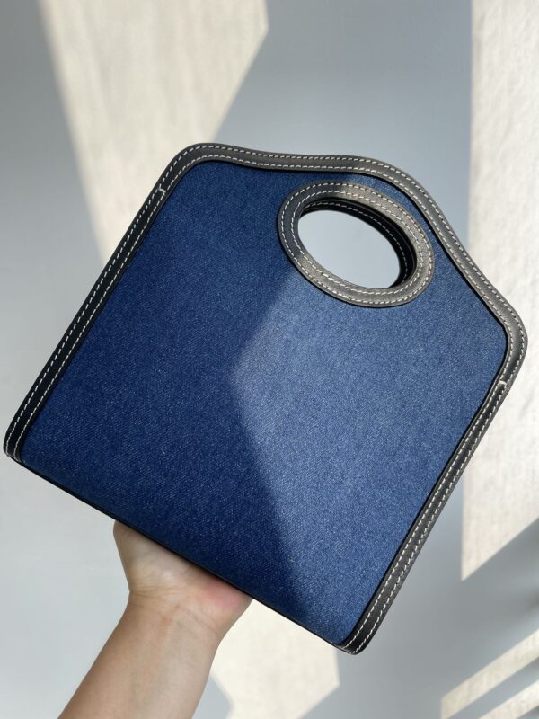 Burberry Horseferry Denim Shoulder Bag - Blue - Image 4