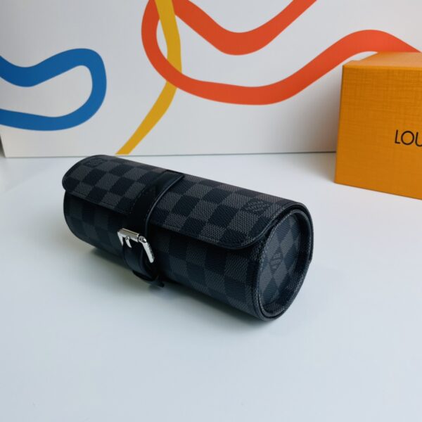 Louis Vuitton Damier Graphite 3 Watch Case - Black - Image 5