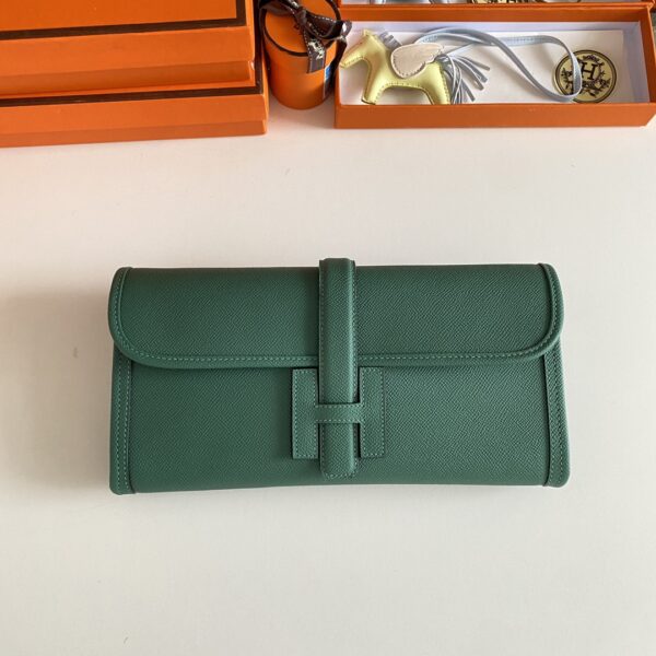 Hermes Jige Elan Sheepskin Lining Bag - Malachite Green - Image 2