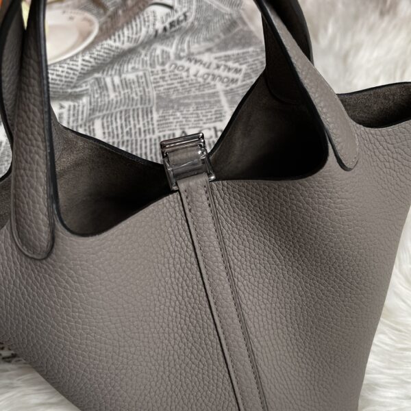 Hermes Picotin 18 Vegetable Basket Handbag - Tinware Gray - Image 3