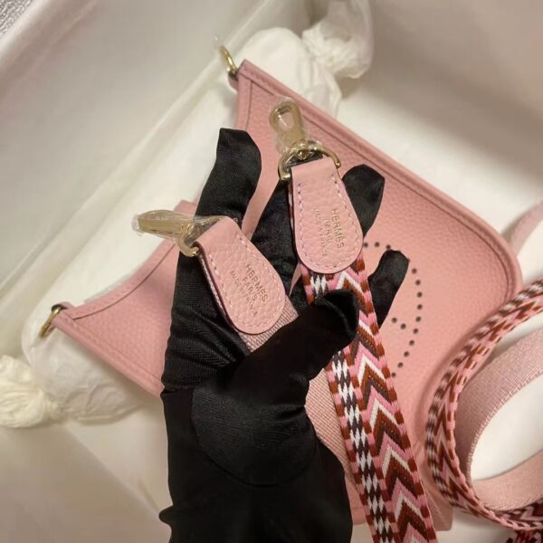 Hermes Evelyne Hollow H Letter Handbag - TPink - Image 4