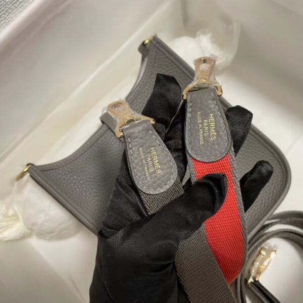 Hermes Evelyne Hollow H Letter Handbag - Gray - Image 4
