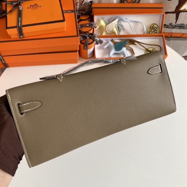Hermes Kelly Cut Wallet - Elephant Gray - Image 4