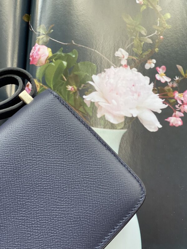 Hermes Mini Stewardess Handbag - Sapphire Blue - Image 5