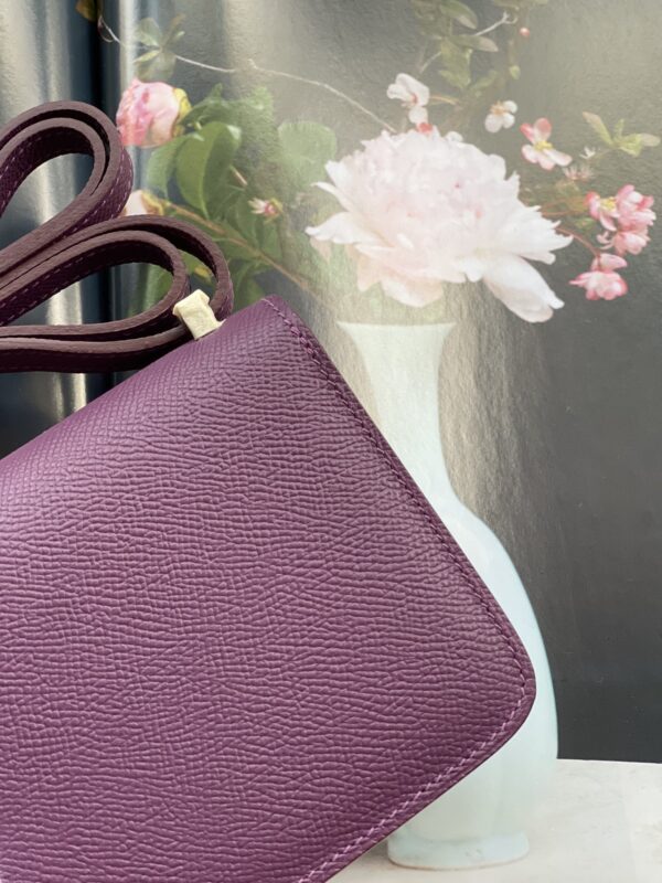 Hermes Mini Stewardess Handbag - Purple - Image 3