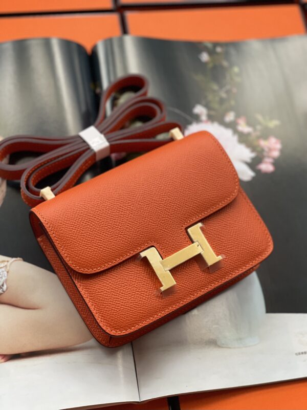 Hermes Mini Stewardess Handbag - Orange - Image 2