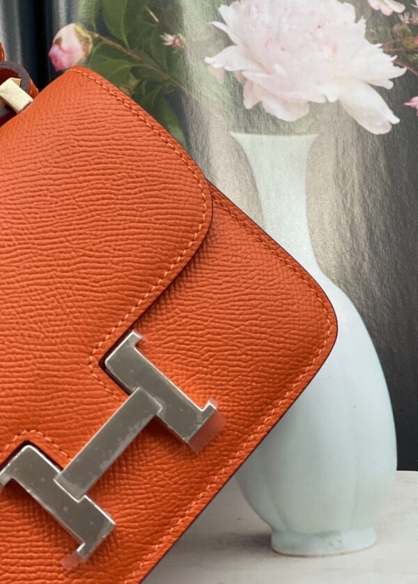 Hermes Mini Stewardess Handbag - Orange - Image 5