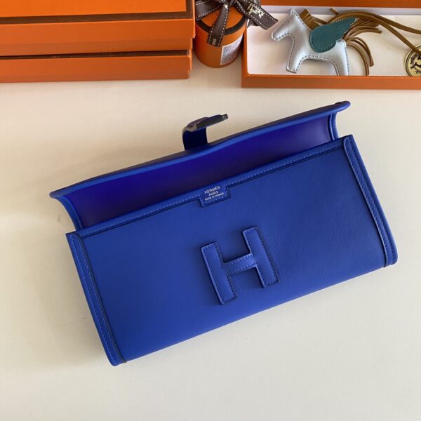 Hermes Jige Elan Sheepskin Lining Bag - Electro Optic Blue - Image 3