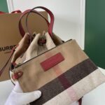 Burberry Canvas Check Bucket Bag - Red - Image 4