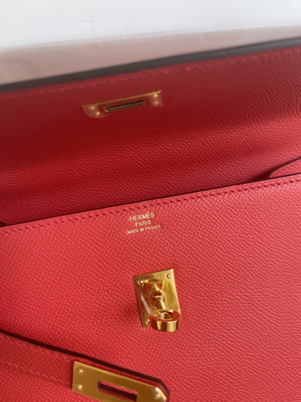 Hermes Kelly Pochette Handbag - Red - Image 4