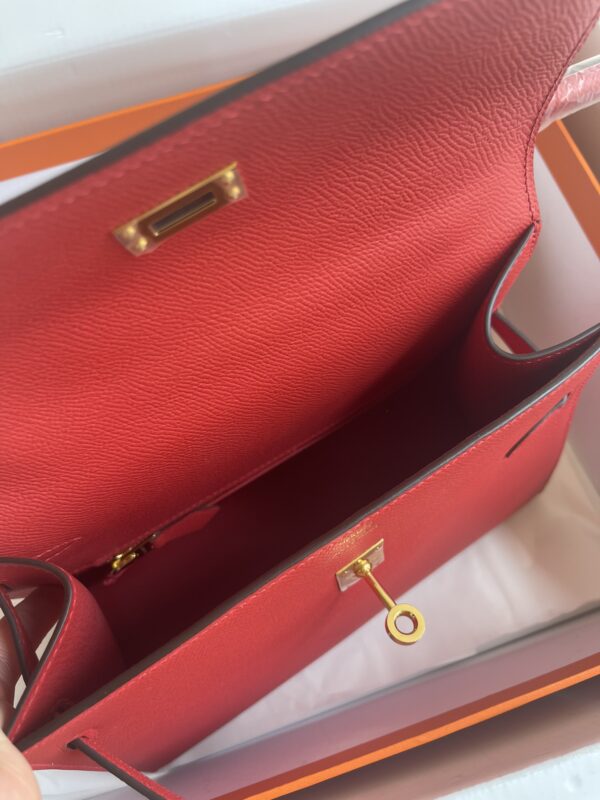 Hermes Kelly Pochette Handbag - Red - Image 3