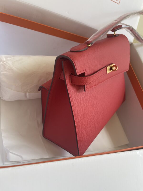 Hermes Kelly Pochette Handbag - Red - Image 5