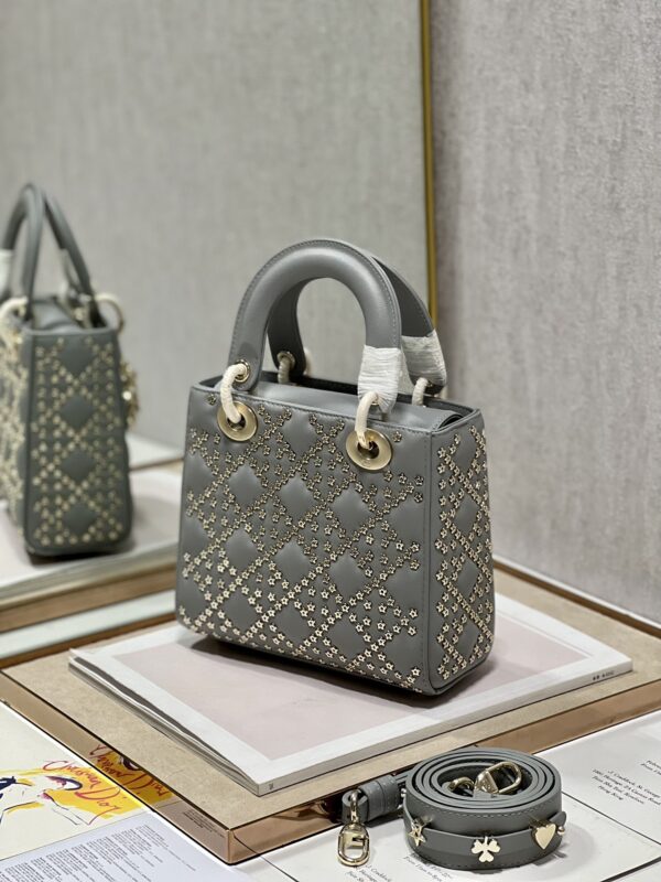 Dior Mini Lucky Star Shaped Rivet Beads Handbag - Gray - Image 5