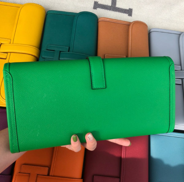 Hermes Epsom Turtledove Handbag - Bamboo Green - Image 5