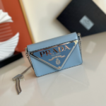 Prada Large Triangular Flip Cover Handbag - Blue