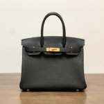 Hermes Birkin Gold Buckle Handbag - Black
