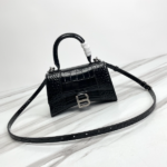 Balenciaga Hourglass Small Bag (Silver Buckle) - Black