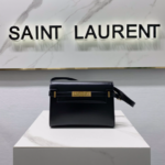 YSL Women Manhattan Baguette Box Large Leather Bag - Black