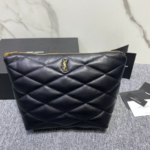 YSL Saint Laurent Lambskin Clutch Bag - Black