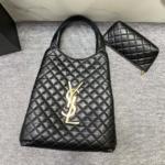 YSL Yves Saint Laurent's High-Grade NAPPA Handbag - Black