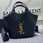 YSL Yves Saint Laurent's High-Grade NAPPA Handbag - Black