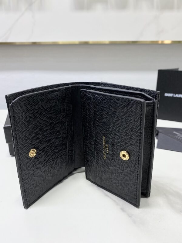 YSL Caviar Cowhide Y Shaped Wallet - Black - Image 3
