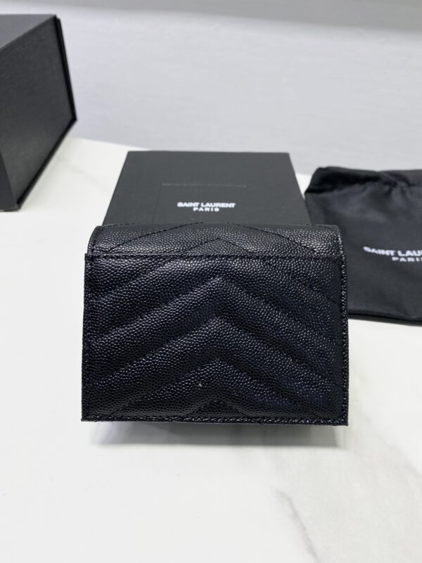 YSL Caviar Cowhide Y Shaped Wallet - Black - Image 5