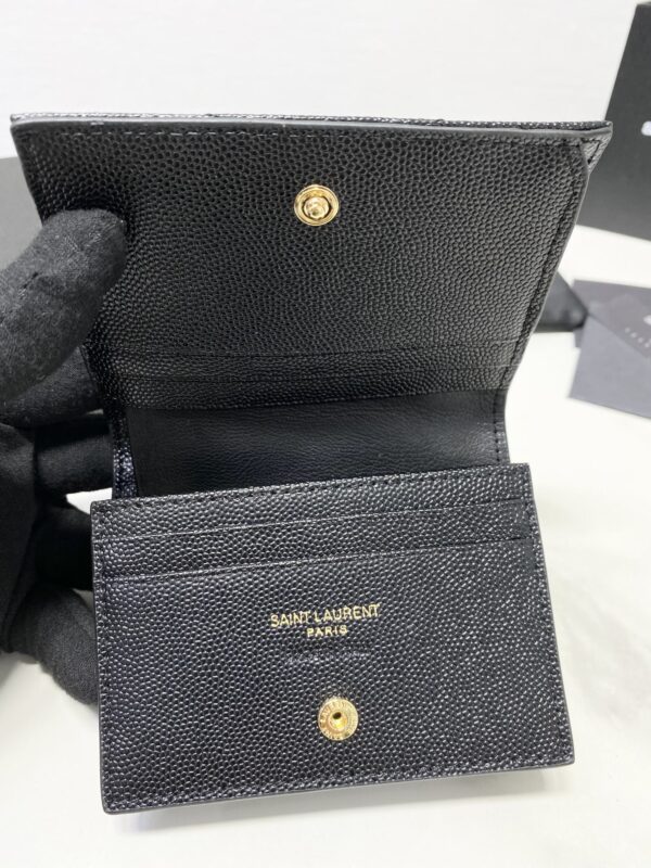 YSL Caviar Cowhide Y Shaped Wallet - Black - Image 4