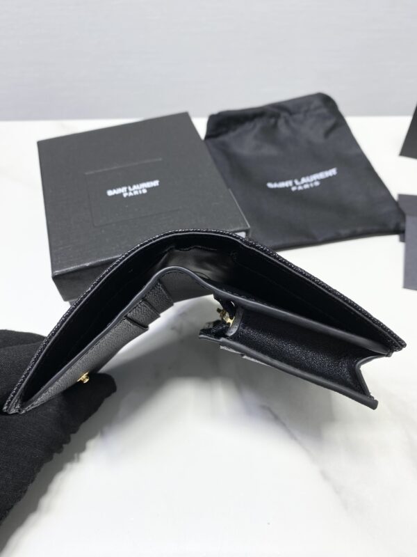 YSL Caviar Cowhide Y Shaped Wallet - Black - Image 2
