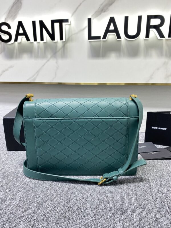 YSL Saint Laurent's Crocodile Pattern Shoulder Bag - Sea Green - Image 5