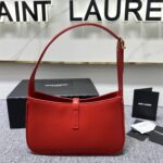 YSL's New Patent Leather Armpit Bag - Red - Image 5