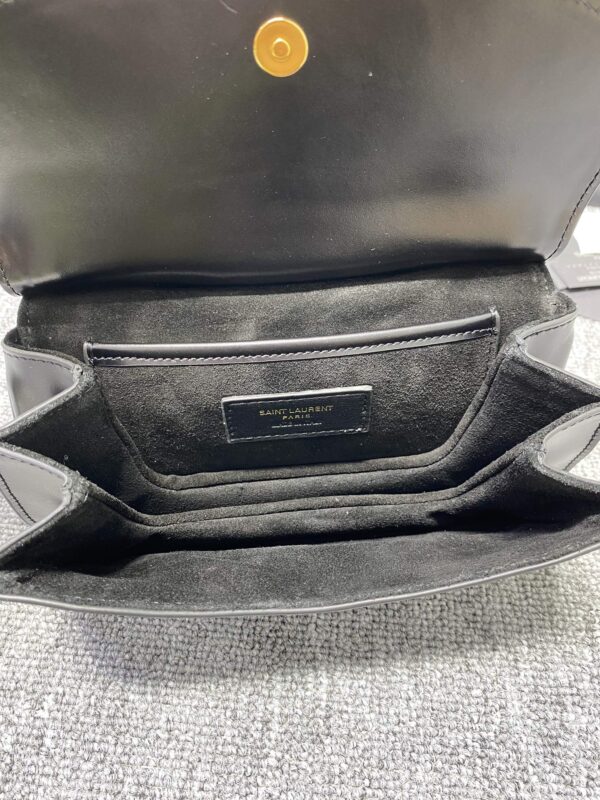 YSL Charlie Glossy Large Shoulder Bag - Black - Image 4