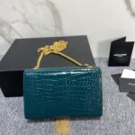 YSL Yves Saint Laurent's Rhombus Quilted Texture Handbag - Turquoise - Image 5