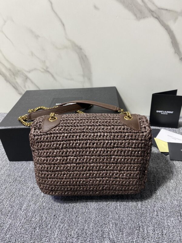 YSL NIKI Woven Bag - Dark Brown - Image 5