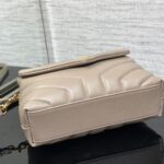 YSL LouLou Y-Shaped Satchel Small Handbag - Camel Gray - Image 4
