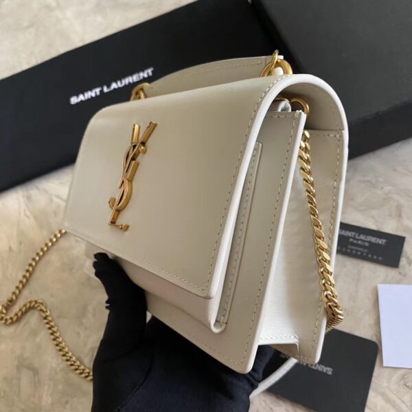 YSL Hot Toothpick Pattern Small Handbag - White - Image 3