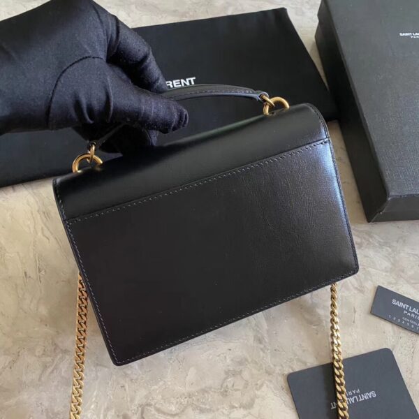 YSL Hot Toothpick Pattern Small Handbag - Black - Image 5
