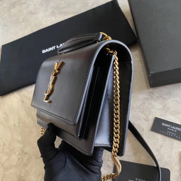 YSL Hot Toothpick Pattern Small Handbag - Black - Image 3